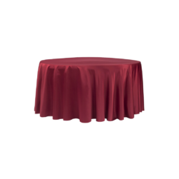 Lamour Satin 120″ Round Tablecloth – Burgundy