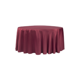 Lamour Satin 120″ Round Tablecloth – Apple Red