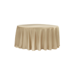 Lamour Satin 120″ Round Tablecloth – Taupe